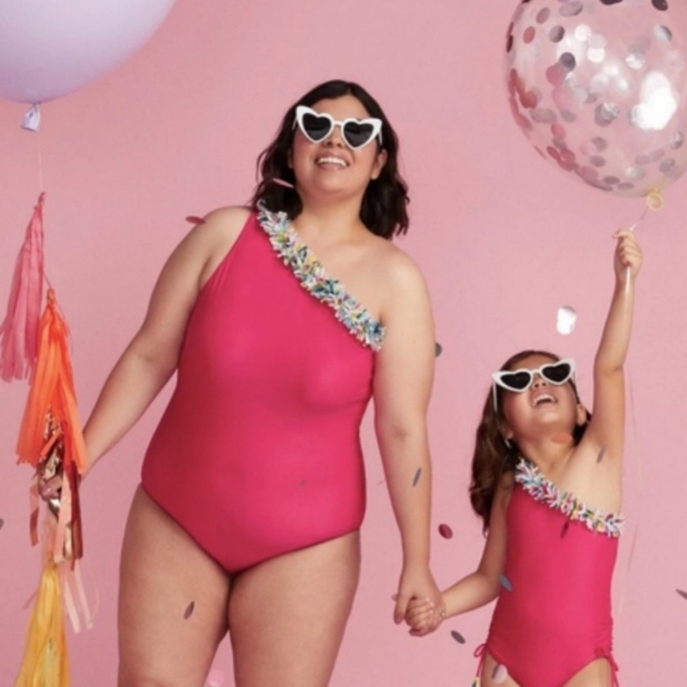 Summersalt Pink Confetti Sidestroke Swimsuit - Picture 2 of 4